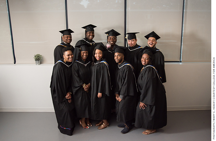 Match Beyond/College for America program graduates, including Tena Fenton (front row, second from left), May 2016