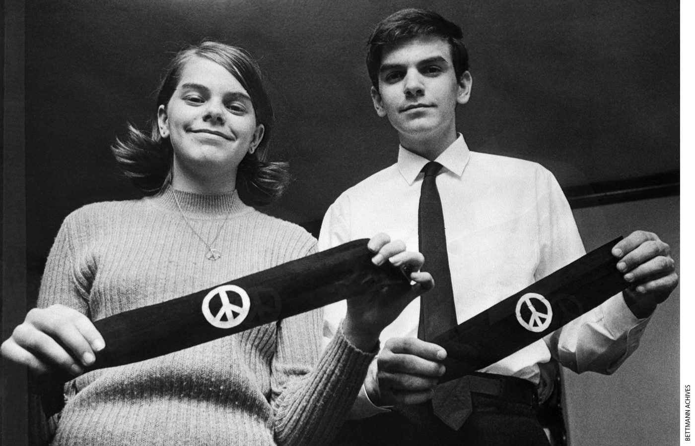 Siblings Mary Beth Tinker and John Tinker protested the Vietnam War in 1965 by wearing black armbands at their Iowa school, a free-speech challenge that went to the Supreme Court.