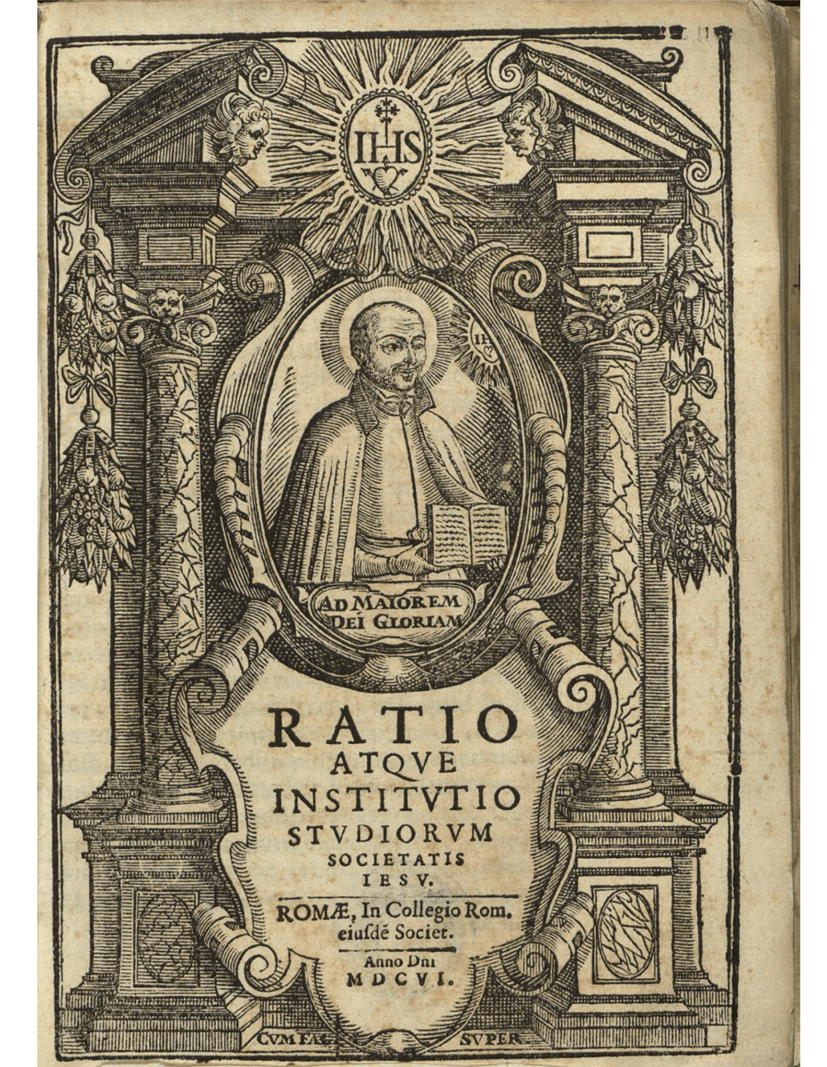 The cover of the Jesuits’ Ratio Studiorum (1599).