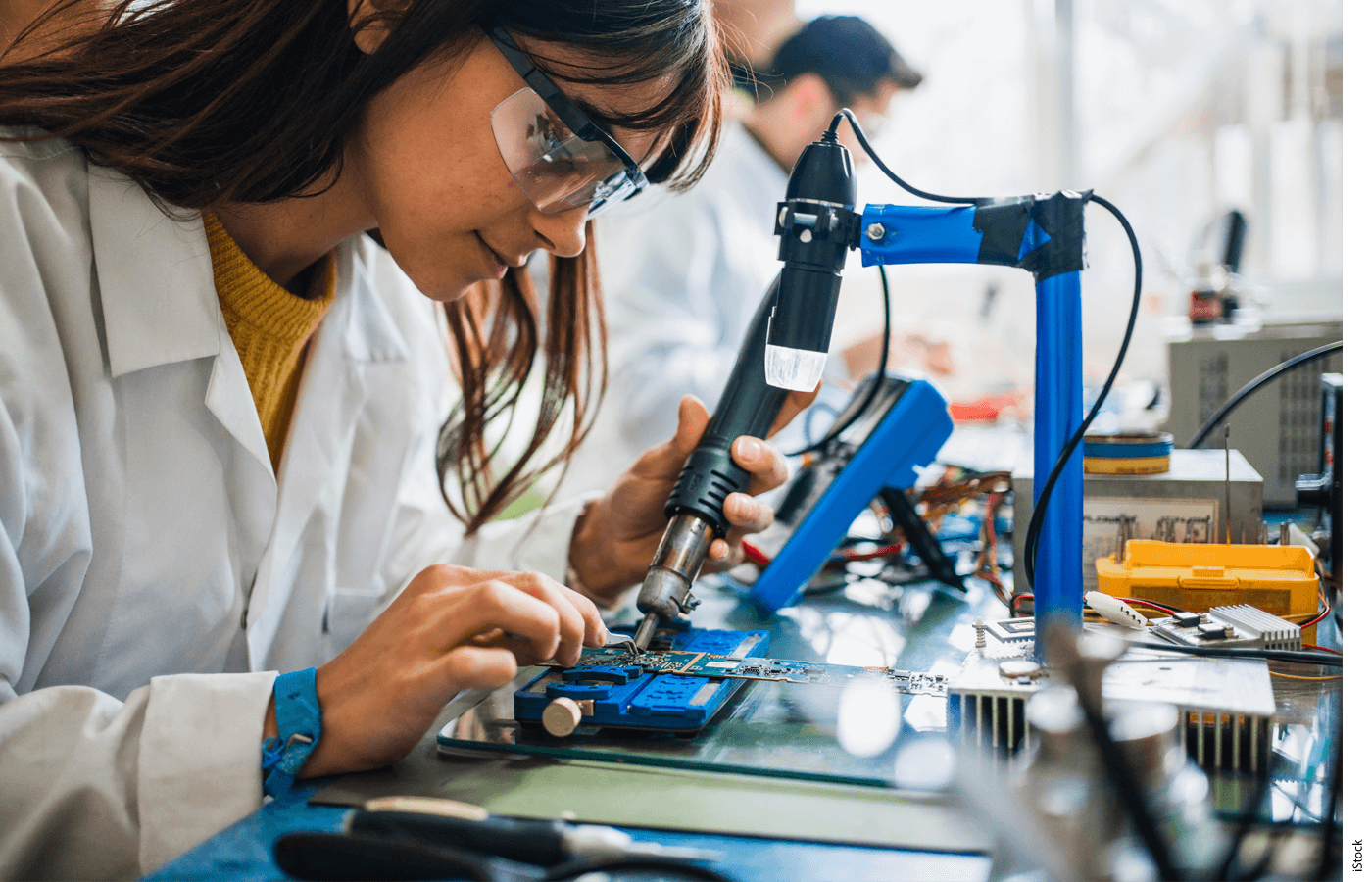 A student works in a lab